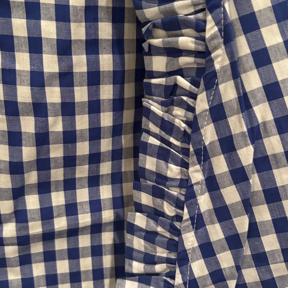Blue & White Gingham Ruffle Robe - Picture 3 of 4